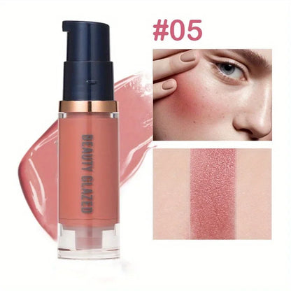 Blush Liquide Beauty Glazed 102 - Waterproof Sweatproof Léger Non-Fade Naturel Joues Longue Tenue Maquillage