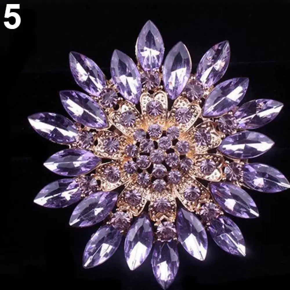 Broche Fleur Strass Brillante Alliage – Pin's Bouquet Mariée Mariage Femme