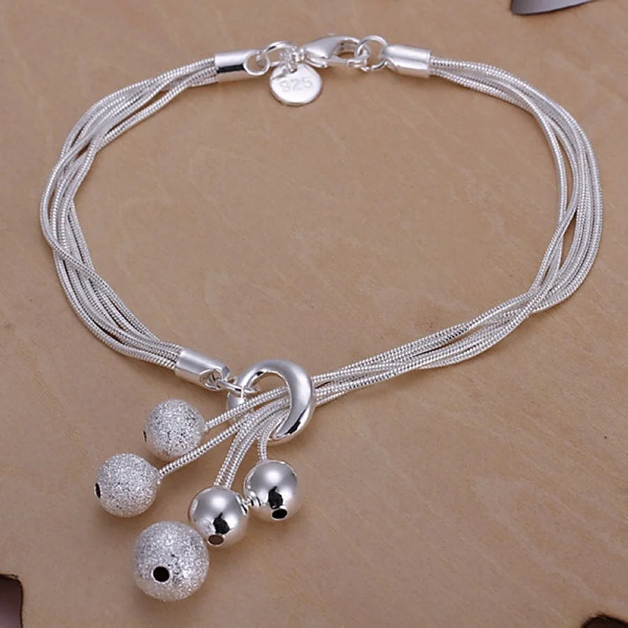 Bracelet Argent Sterling 925 Chaîne Carrée Solide - Bijou Femme Homme Unisexe Cadeau Mariage Soirée