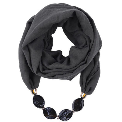 Foulard Collier Ethnique Coton Lin - Accessoire Mode Pendentif Doux