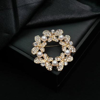 Broche Cœur Amour Perle Fleur Tulipe Luxe – Pin's Corsage Alliage Élégant Mariage Femme