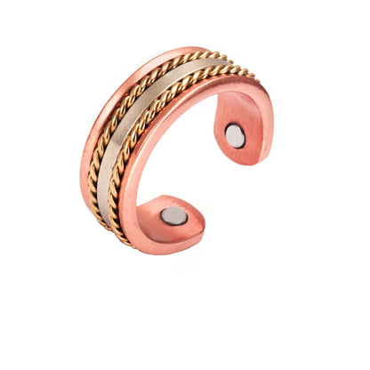 Bracelet & Bague Cuivre Pur Magnétique Tressé – FIR Germanium Thérapeutique Unisexe