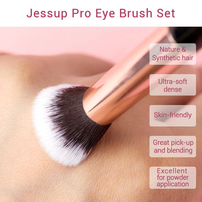 Set Pinceaux Maquillage Jessup 15pcs T157 Rose Gold/Noir - Poils Naturels Synthétiques Pro