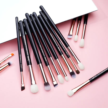 Set Pinceaux Maquillage Jessup 15pcs T157 Rose Gold/Noir - Poils Naturels Synthétiques Pro