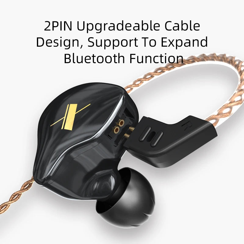 Écouteurs KZ EDX Pro HIFI In-Ear Monitor - Casque Audio Sport Filaire Haute Qualité