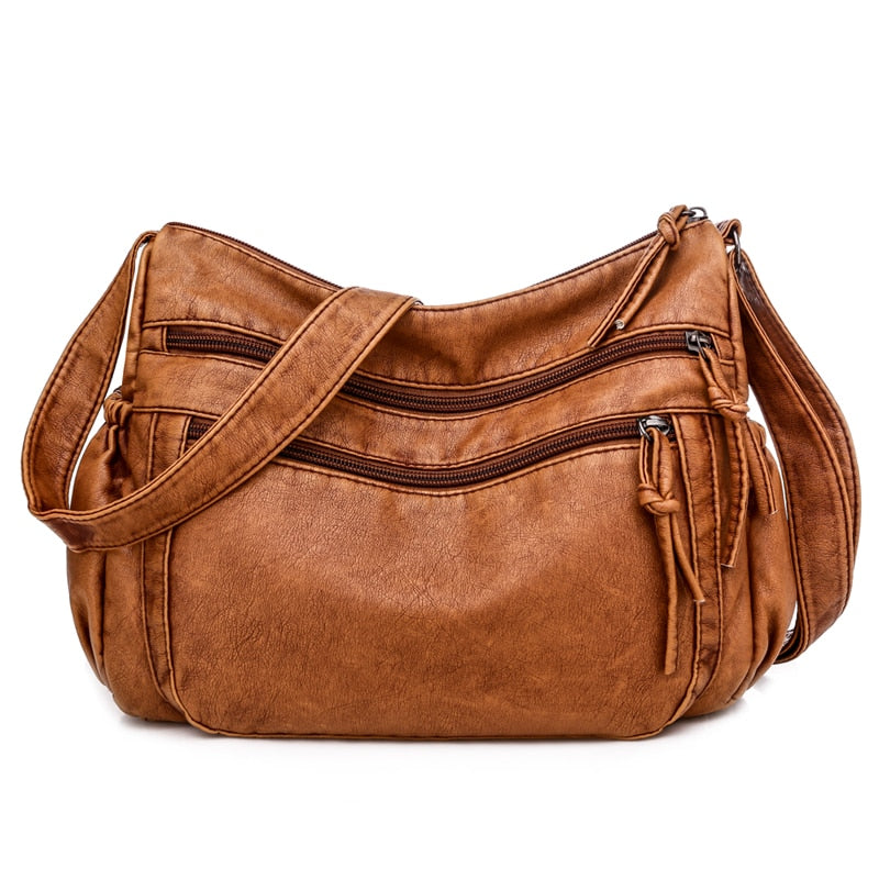 Sac à Bandoulière Vintage Femme en Cuir PU - Sac à Main Rétro Élégant