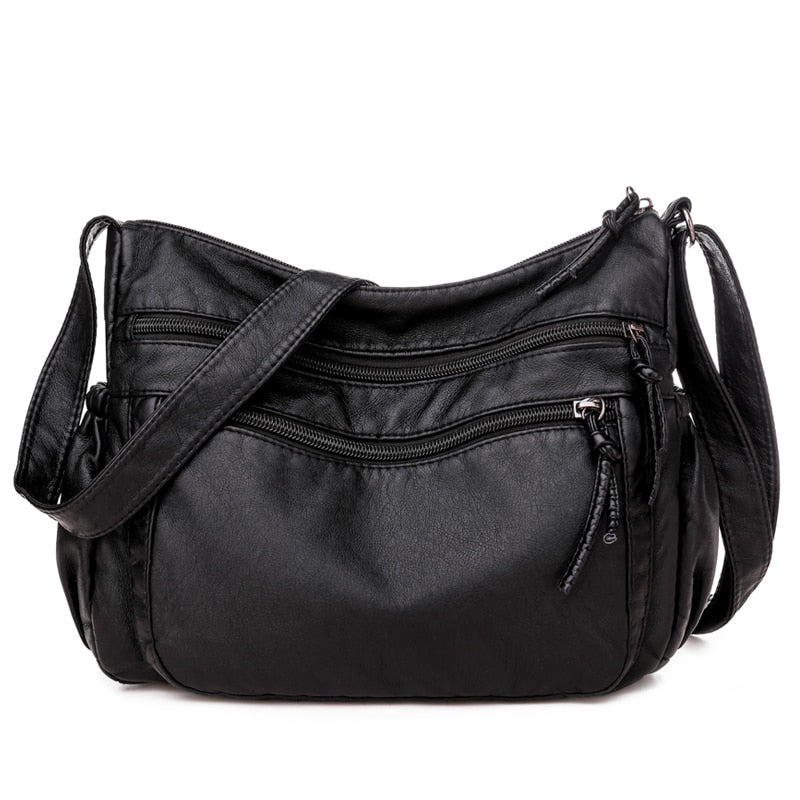 Sac à Bandoulière Vintage Femme en Cuir PU - Sac à Main Rétro Élégant