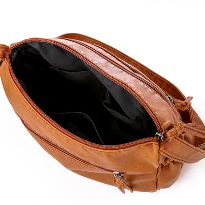Sac à Bandoulière Vintage Femme en Cuir PU - Sac à Main Rétro Élégant