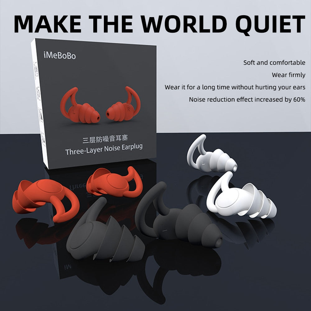 Bouchons d'Oreille Anti-Bruit Silicone Souple - Protection Auditive Sommeil Confort