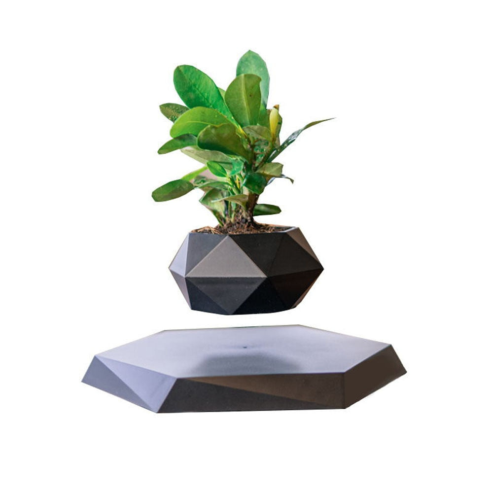 Pot de Fleurs Lévitation Magnétique - Bonsaï Flottant Rotation 360° Décoration Zen