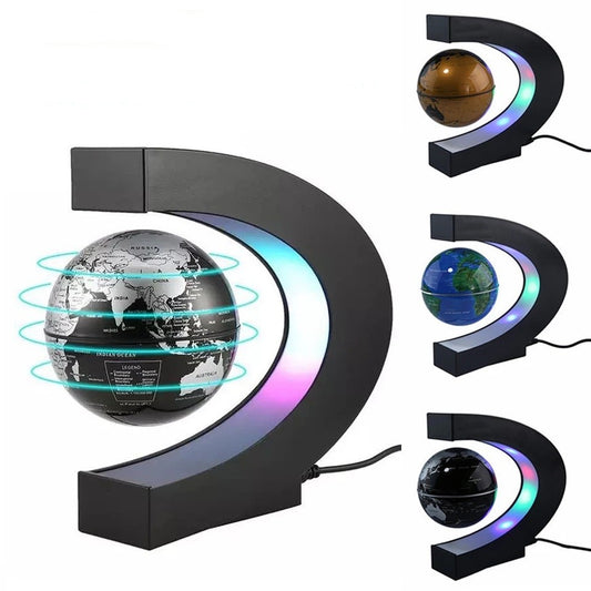 Globe Flottant LED Lévitation Magnétique Déco - Lampe Carte Monde Anti-Gravité Lumineuse Bureau Maison Cadeau