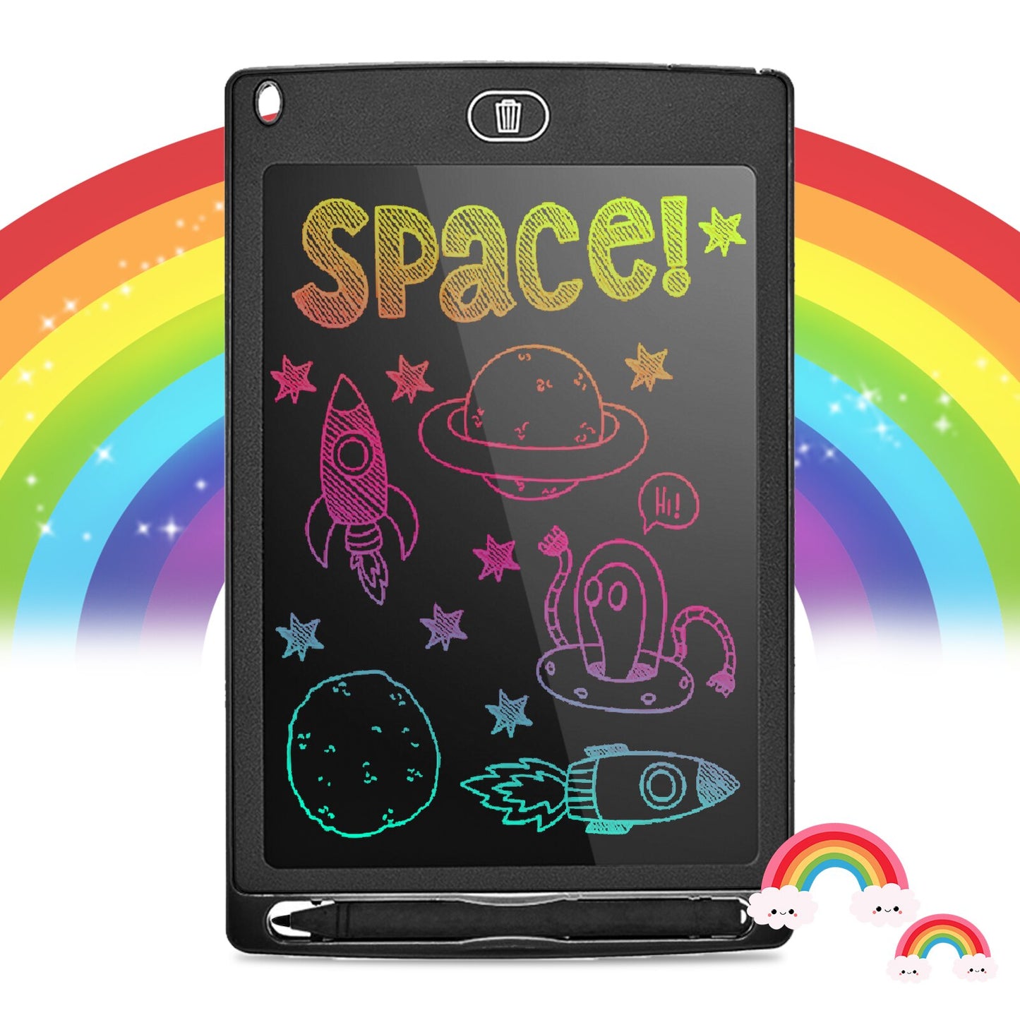 Tablette Écriture LCD 8.5" Enfants - Ardoise Magique Dessin Couleur Effaçable Écologique