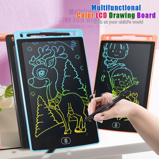 Tablette Écriture LCD 8.5" Enfants - Ardoise Magique Dessin Couleur Effaçable Écologique