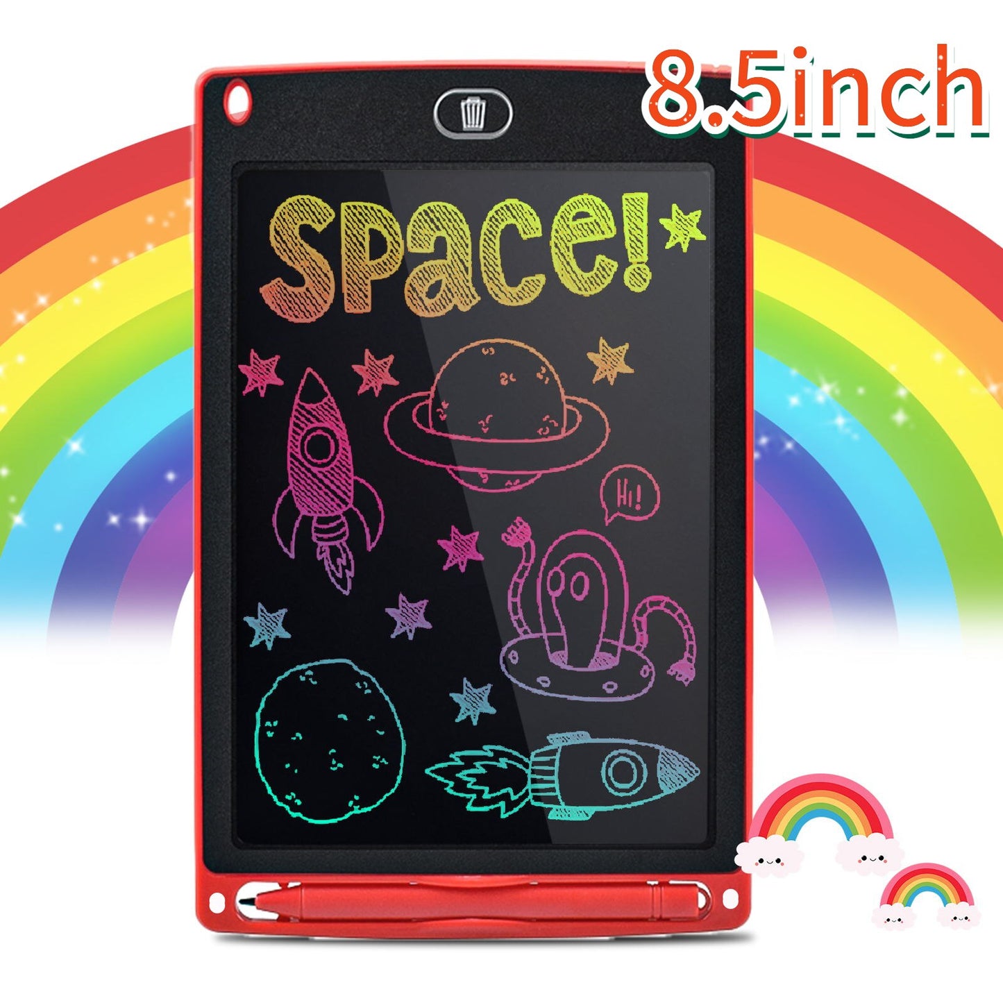 Tablette Écriture LCD 8.5" Enfants - Ardoise Magique Dessin Couleur Effaçable Écologique